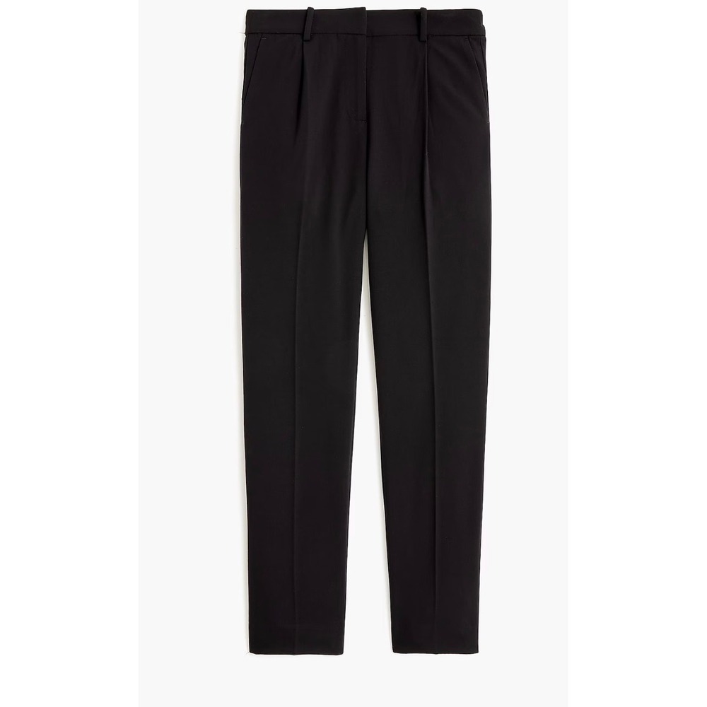 J.Crew Black Pleated Trousers High Rise Dress Pants BT009 Size 8 NWT